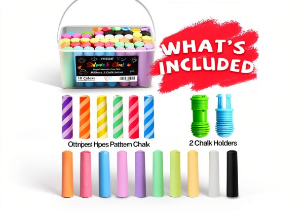 VEESA Jumbo Sidewalk Chalk Set Non-Toxic Kids Outdoor Art-1