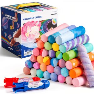 Jar Melo Jumbo Sidewalk Chalk Rainbow Kids Drawing Set-0
