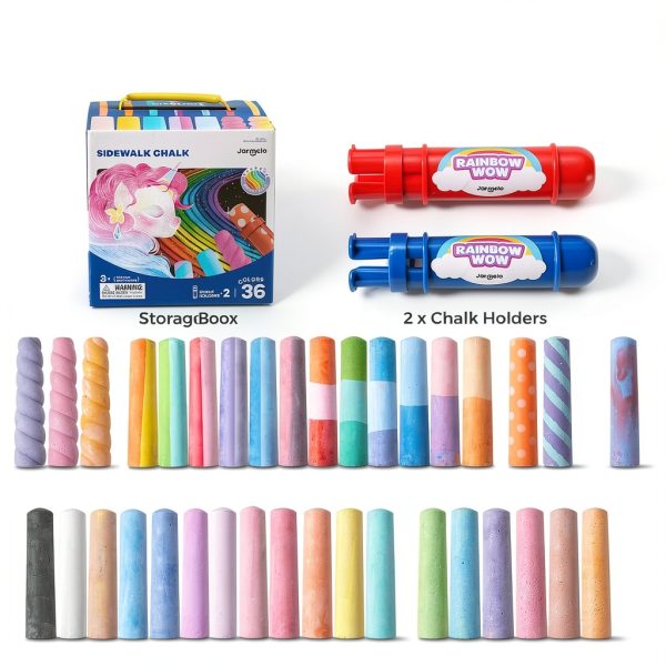 Jar Melo Jumbo Sidewalk Chalk Rainbow Kids Drawing Set-6