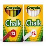 Crayola White Chalk Sticks Dustless Non-Toxic Kids Drawing-0