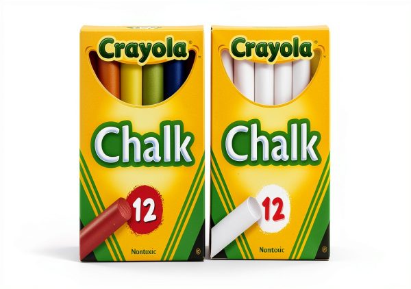 Crayola White Chalk Sticks Dustless Non-Toxic Kids Drawing-0