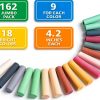 Feela Sidewalk Chalk 162 Pack Kids Drawing Colors Non Roll-2