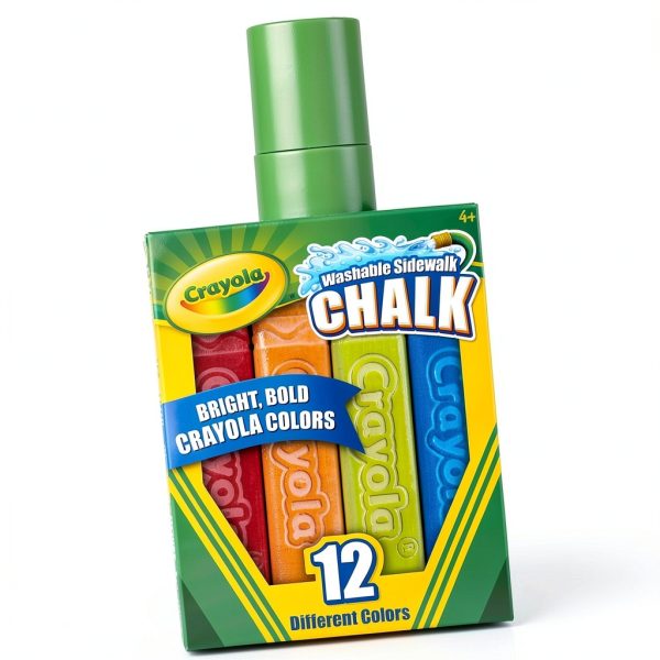 Crayola Outdoor Chalk 12ct Washable Antiroll Kids Art-5
