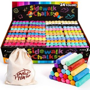 SMALL FISH Sidewalk Chalk Non Toxic Washable Kids Drawing-0