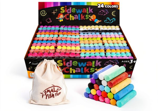 SMALL FISH Sidewalk Chalk Non Toxic Washable Kids Drawing-0