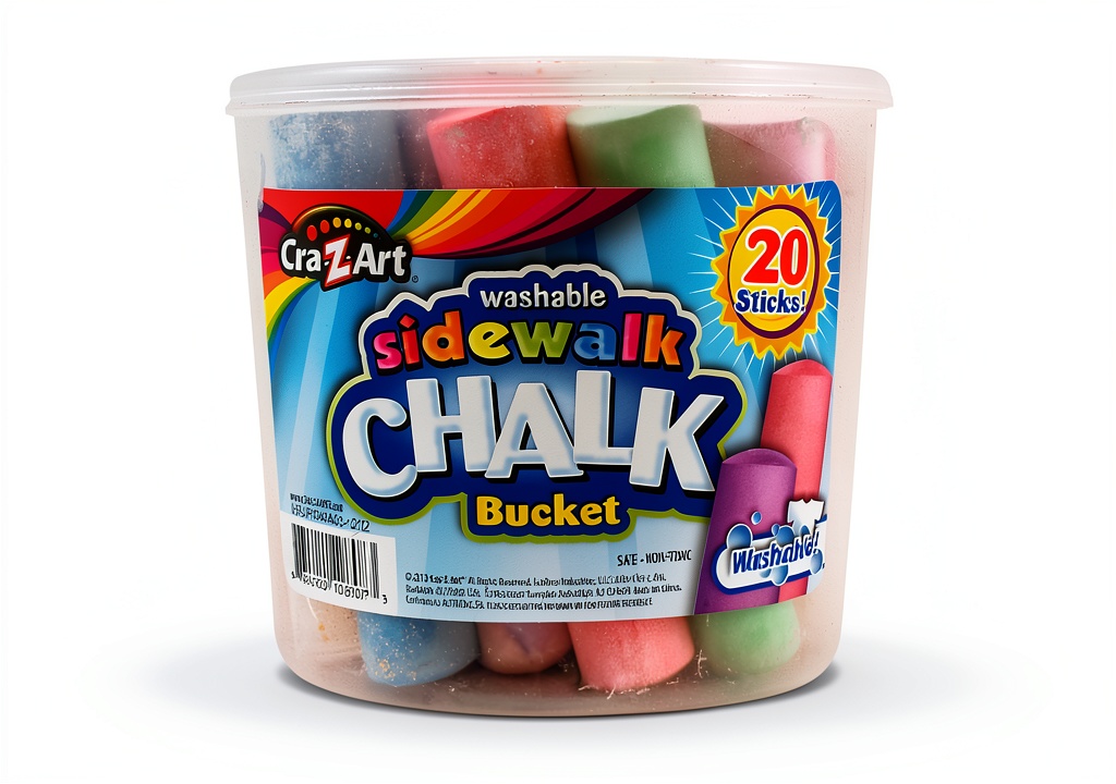 'Cra Z Art drawing chalk in assorted colors on a sidewalk'