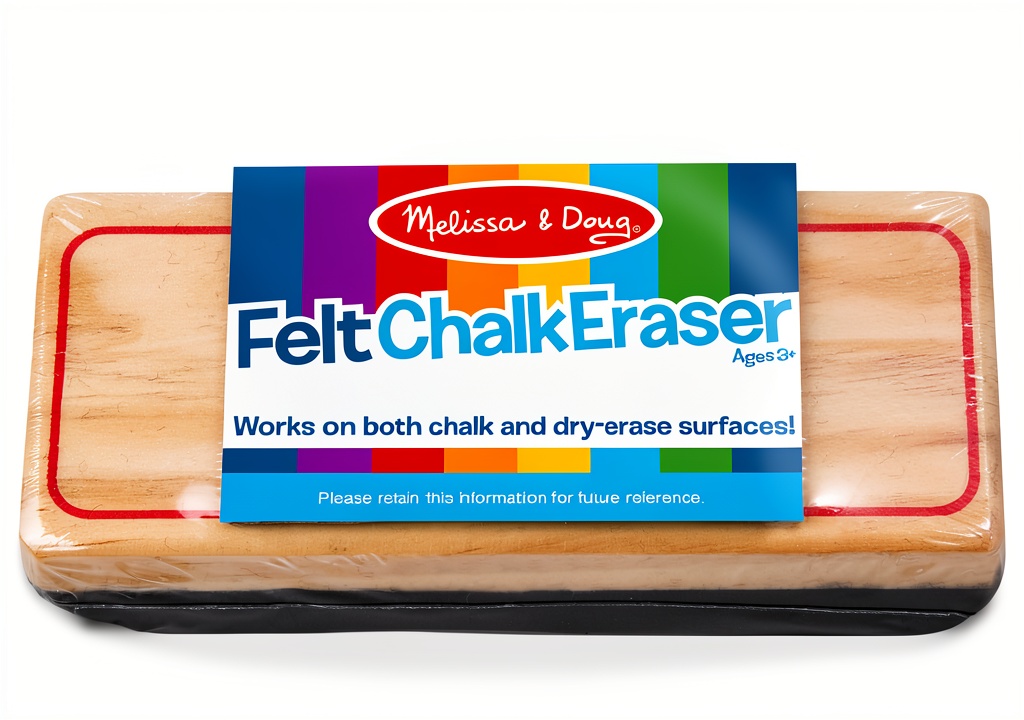 'Child using Melissa Doug drawing chalk board on a table'