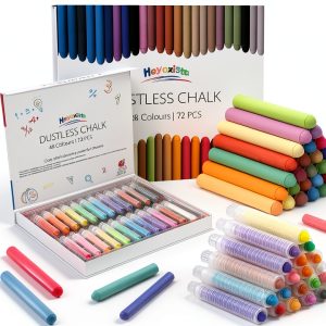 Heyoxista Kids Drawing Chalks Dustless Multicolor 72 Pack-0