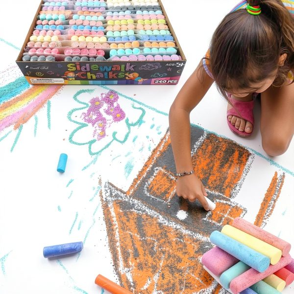 SMALL FISH Sidewalk Chalk Non Toxic Washable Kids Drawing-5