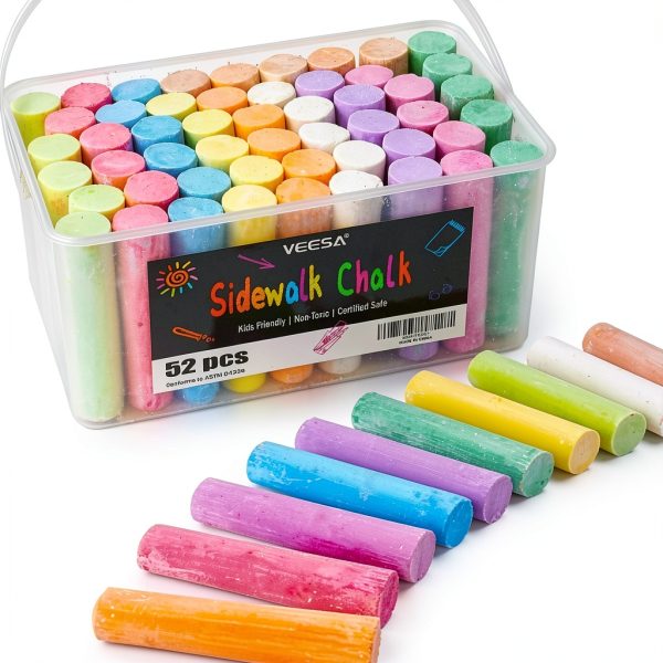 VEESA Kids Drawing Chalks Washable Non Toxic Outdoor Fun-0