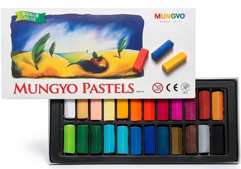 Installing Non Toxic Soft Pastel Set 24 Colors Square Chalk Artists on a wooden desk