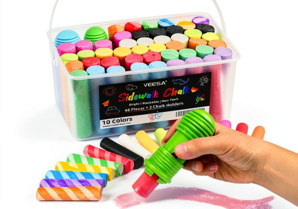 VEESA Jumbo Sidewalk Chalk Set Non-Toxic Kids Outdoor Art-0