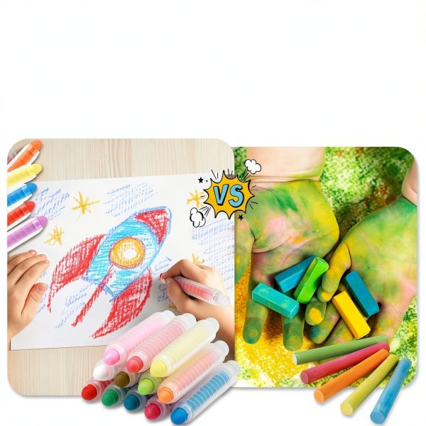 Zhenbuco Dustless Chalk 12 Colors Twistable Holder Kids Art-2