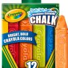 Crayola Outdoor Chalk 12ct Washable Antiroll Kids Art-0