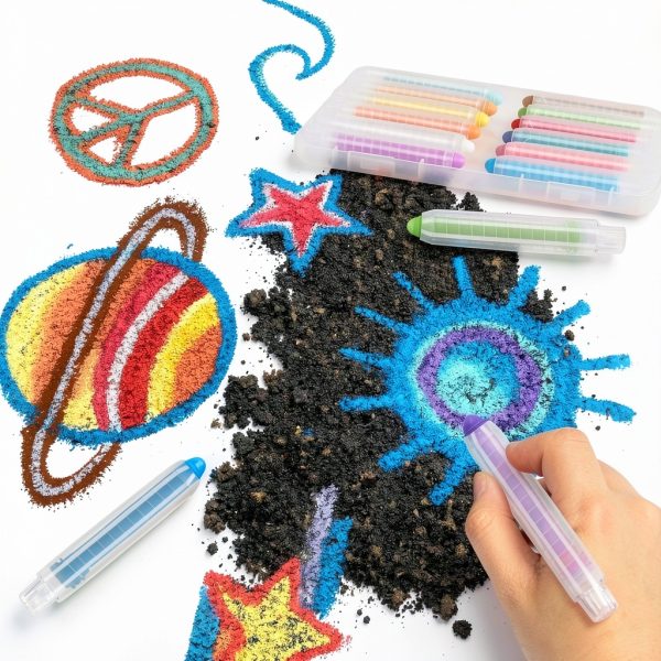 JustRed Dustless Chalk 12 Colors Kids Drawing Set-5