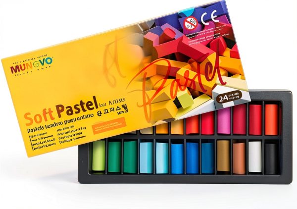 Non Toxic Soft Pastel Set 24 Colors Square Chalk Artists-1