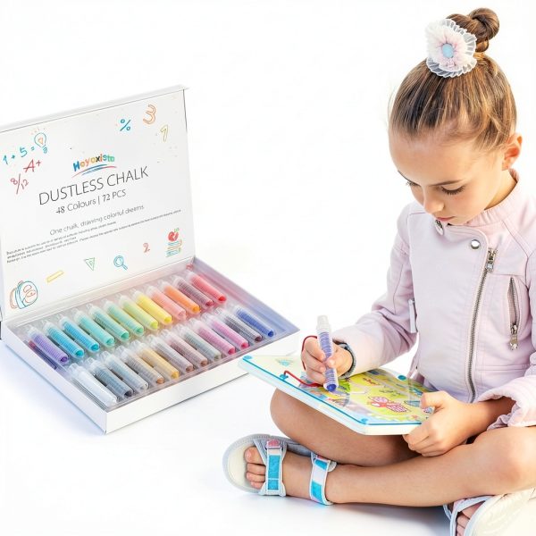 Heyoxista Kids Drawing Chalks Dustless Multicolor 72 Pack-7