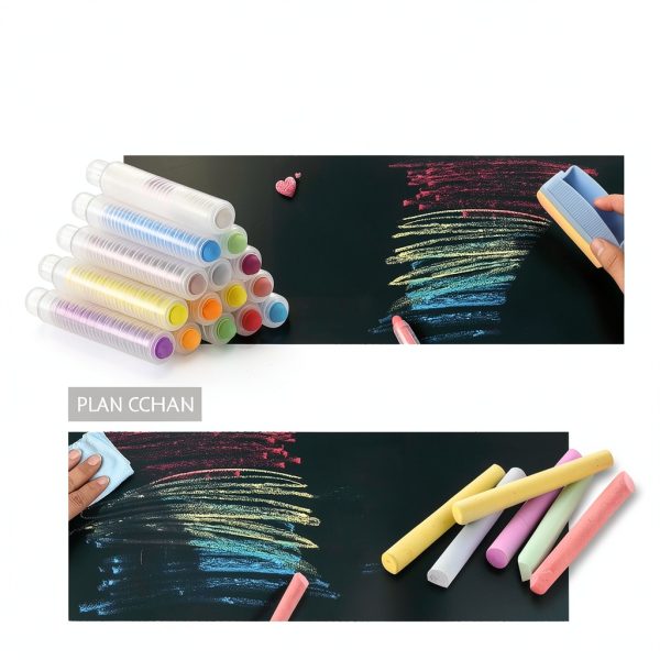 MOMJOY Kids Drawing Chalks Dustless Non-Toxic Multicolor-0