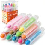 Zhenbuco Dustless Chalk 12 Colors Twistable Holder Kids Art-0