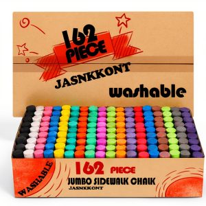 JASNKKONT Kids Drawing Chalk 162 Count Non-Toxic Outdoor Fun-0