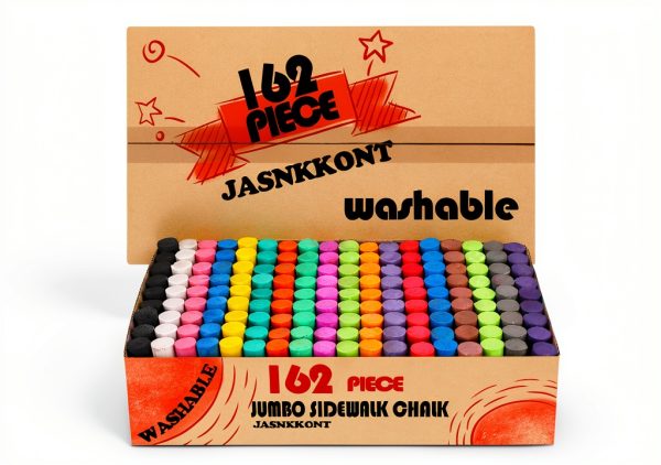 JASNKKONT Kids Drawing Chalk 162 Count Non-Toxic Outdoor Fun-0