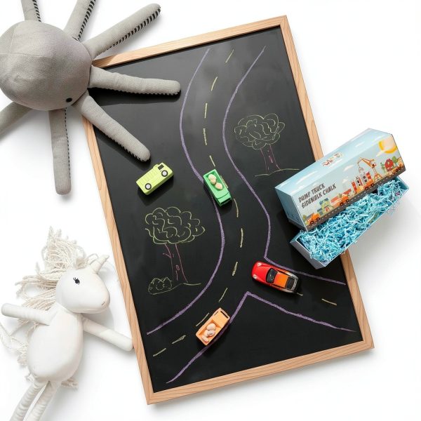 Isle of Whimsy Washable Chalk Dump Truck Kids Drawing Toy-6