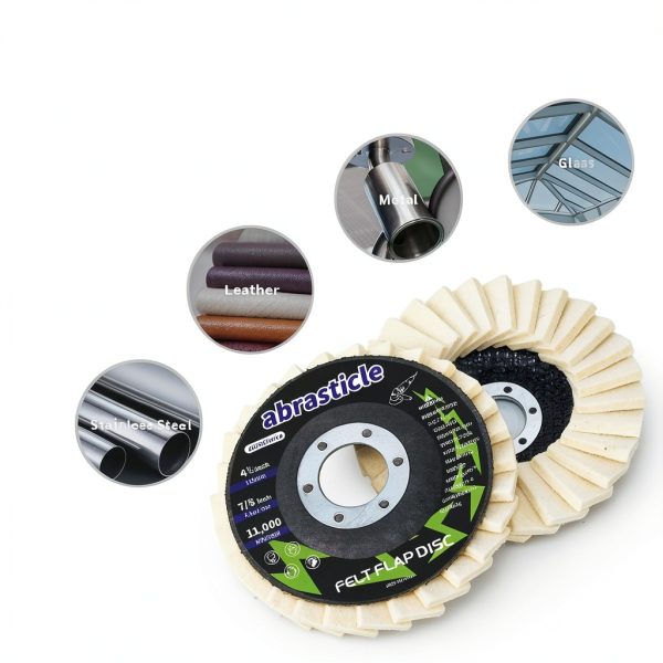 4-1/2" x 7/8" Felt Flap Disc abrasticle 5 Pack for Angle Grinder-3