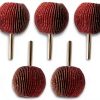 5PCS Spherical Sandpaper Flap Wheel 6mm(1/4") Shank 60-120 Grit Abrasive Rotary Tool Accessories for Polishing Ball Shape-0