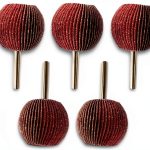 5PCS Spherical Sandpaper Flap Wheel 6mm(1/4") Shank 60-120 Grit Abrasive Rotary Tool Accessories for Polishing Ball Shape-0