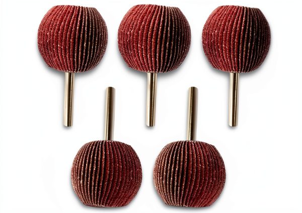 5PCS Spherical Sandpaper Flap Wheel 6mm(1/4") Shank 60-120 Grit Abrasive Rotary Tool Accessories for Polishing Ball Shape-0