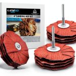 LINE10 Tools 4 inch Sanding Mop Kit 3 Wheels 80 120 240 Grit 1/4 Shank-0