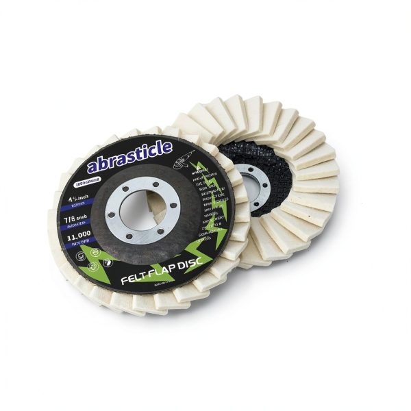4-1/2" x 7/8" Felt Flap Disc abrasticle 5 Pack for Angle Grinder-1