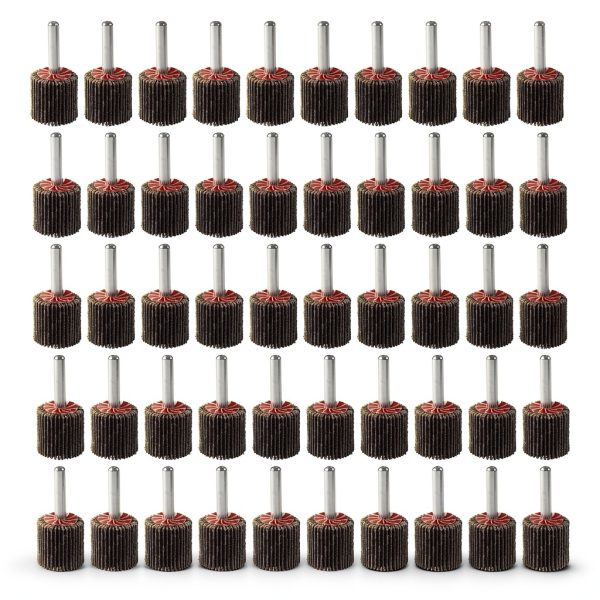 Abrasive Flap Wheel 50 Pack 1/4" Shank 1" Aluminum Oxide - Mixiflor-0
