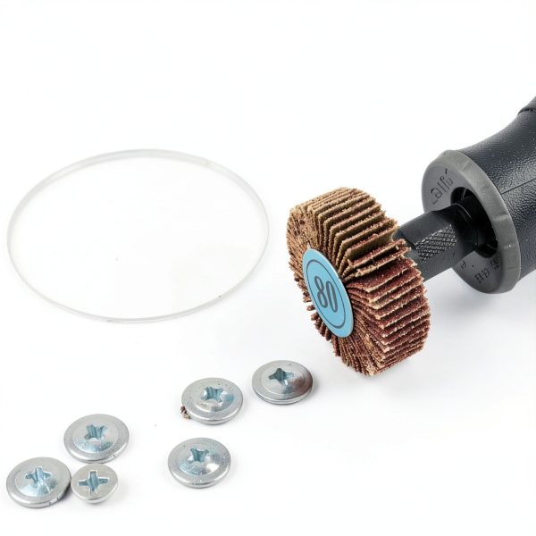 AUTOTOOLHOME 20PCS Abrasive Flap Wheel Sander 80 Grit 1/8" Shank Diameter 32mm 3/8" Thick and 1" Abrasive Sandpaper Flap Sanding Wheel Grinding Head Rotary Tool for Grinding and Polishing-2